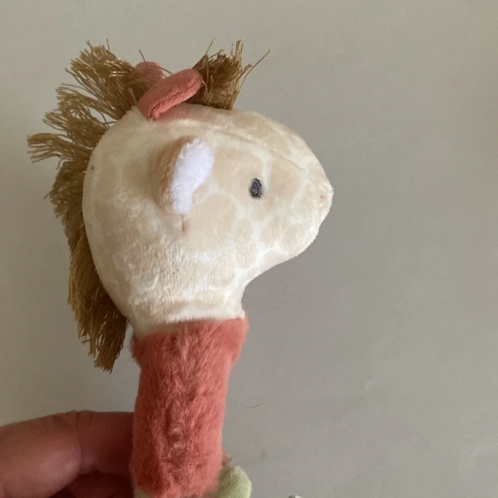 Doudou et Compagnie Paris Couleurs Savane Giraffe Plush Baby rattle Teether new